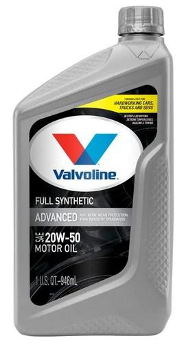 Valvoline Advanced Full Synthetic 20W-50 Motor Oil 