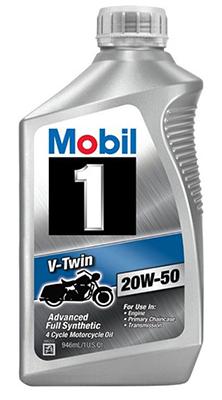 Mobil 1 96936 20W-50 V-Twin Synthetic Motocycle Motor Oil 