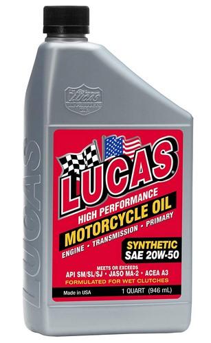 Lucas Oil 10702-PK6 High Performance Synthetic 20W-50 Motorcycle Oil