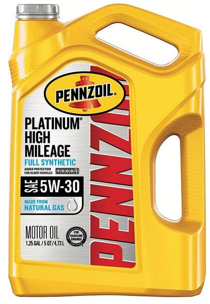 Pennzoil Platinum High Mileage Full Synthetic 5W-30 Motor Oil for Vehicles Over 75K Miles